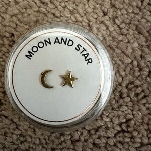 Alex and Ani Spiritual Armor Moon and Star earring stud set in gold